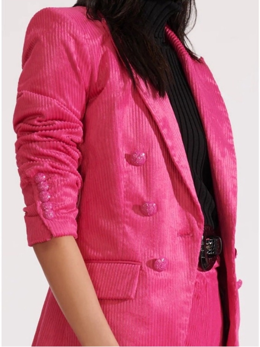 $798 Veronica Beard Gaya Corduroy Miller Hot Pink Fuschia Dickey Jacket 6